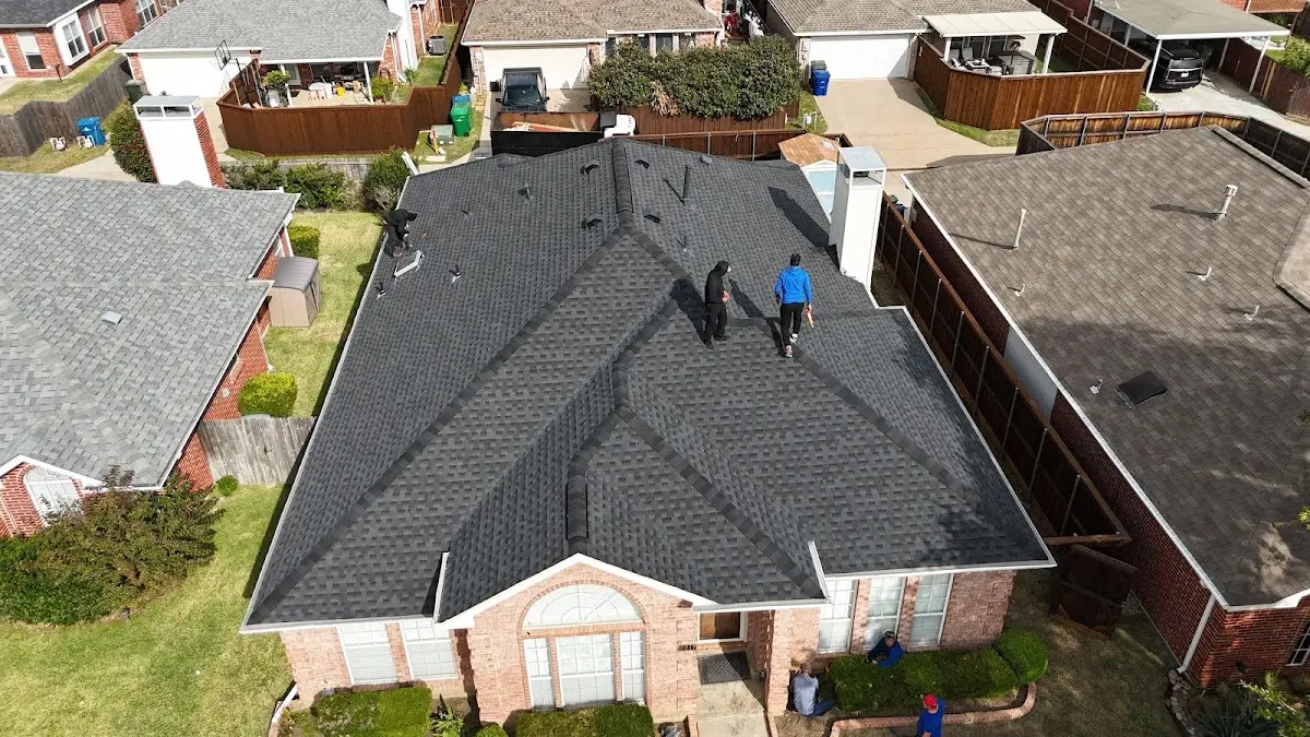 Commercial Roofing work in progress on a Lacy-Lakeview property